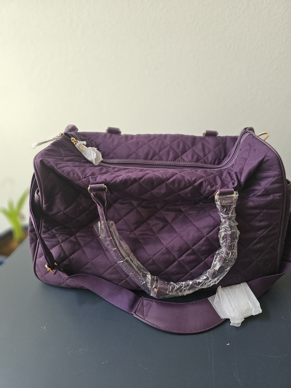 ULTA Quilted Travel Duffel Bag - Purple NWT